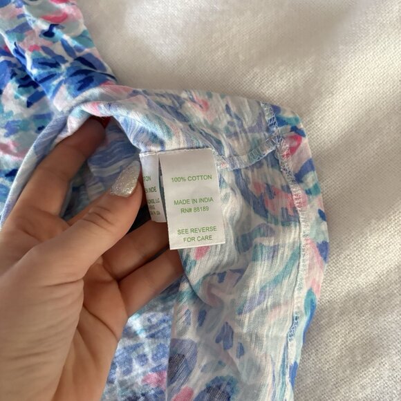 Lily Pulitzer Essie Tank Top Blue Pink Shirt Blouse Womens Size XS Summer Beach - Picture 7 of 9